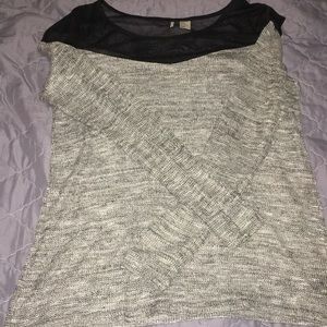 Gray & White Top